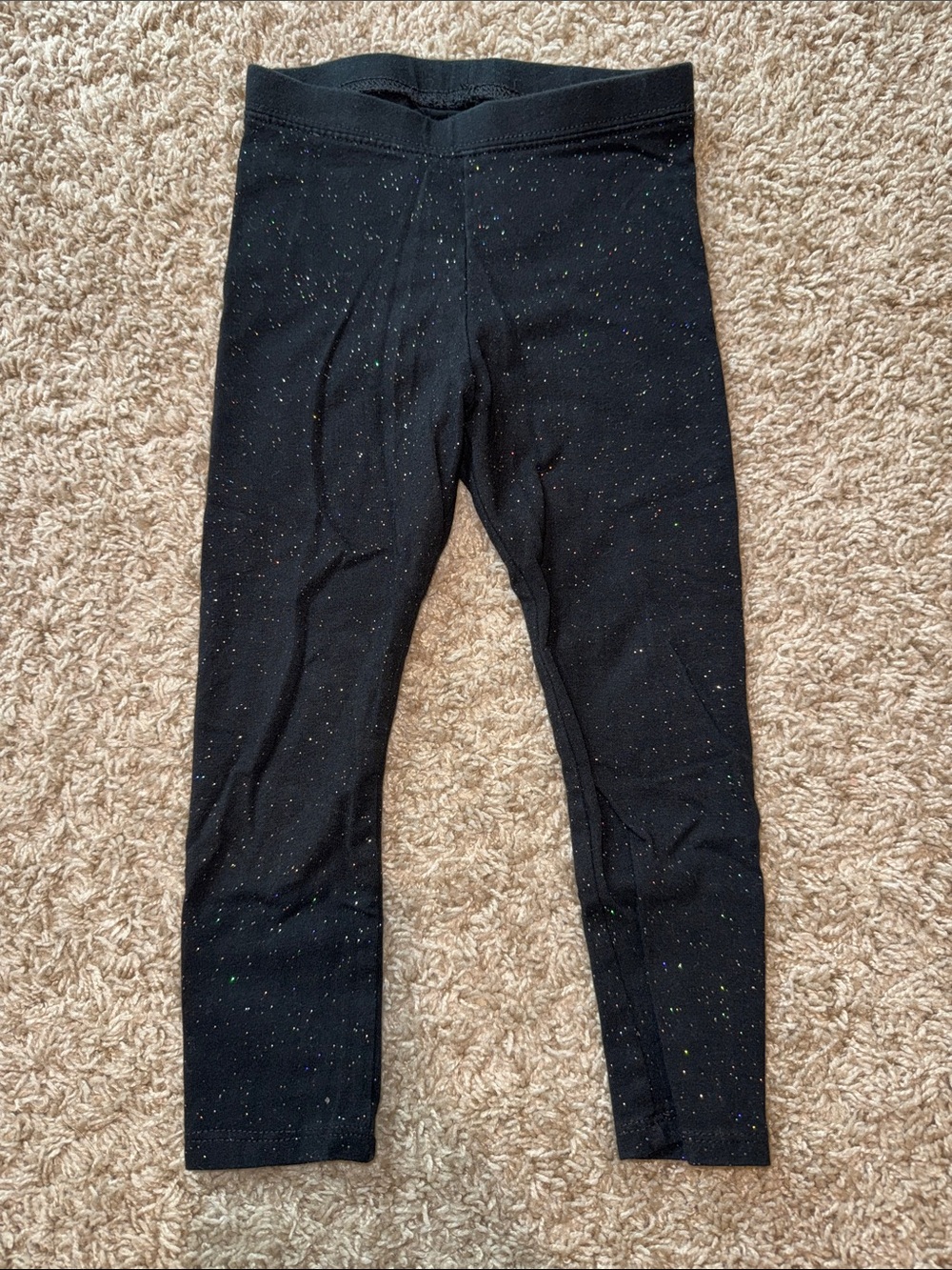 Cat & Jack Black Leggings with Multicolor Sparkle